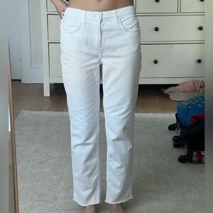 L'AGENCE White Straight Leg Low Rise Jeans